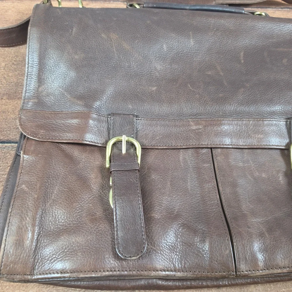 Boulder Ridge Briefcase Mens OS Brown Good Leather Messenger Satchel Bag